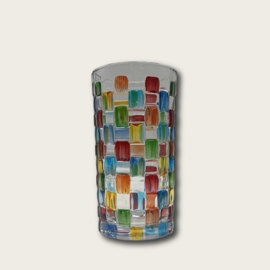 Colorful Woven Glass Goblet