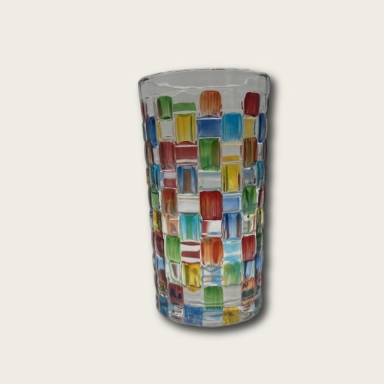 Colorful Woven Glass Goblet