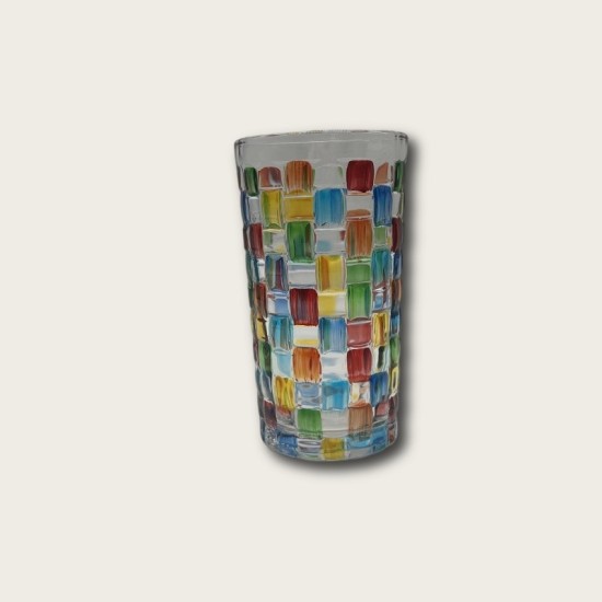 Colorful Woven Glass Goblet