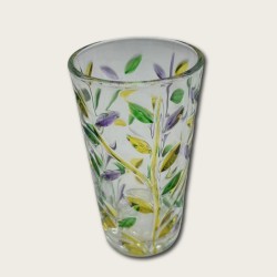 Colorful Green, Purple And Yellow Leaves Glass