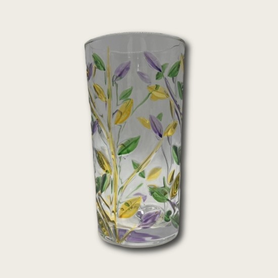 Colorful Green, Purple And Yellow Leaves Glass
