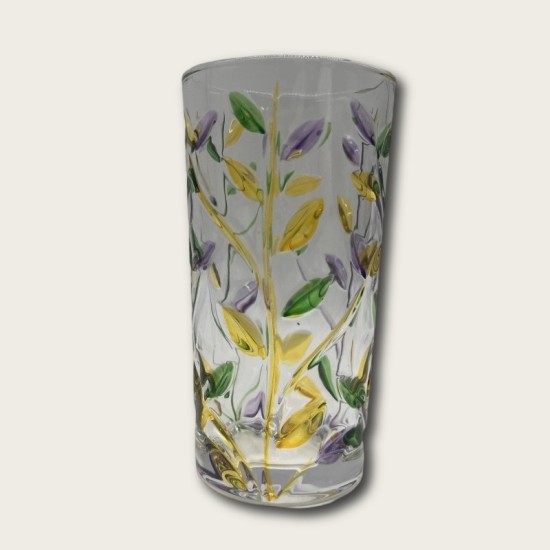 Colorful Green, Purple And Yellow Leaves Glass
