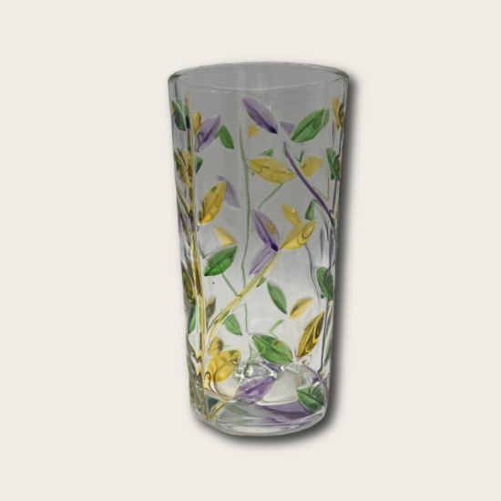 Colorful Green, Purple And Yellow Leaves Glass