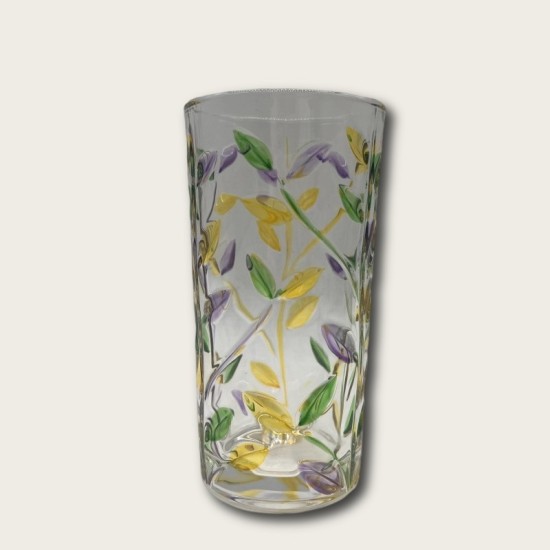 Colorful Green, Purple And Yellow Leaves Glass