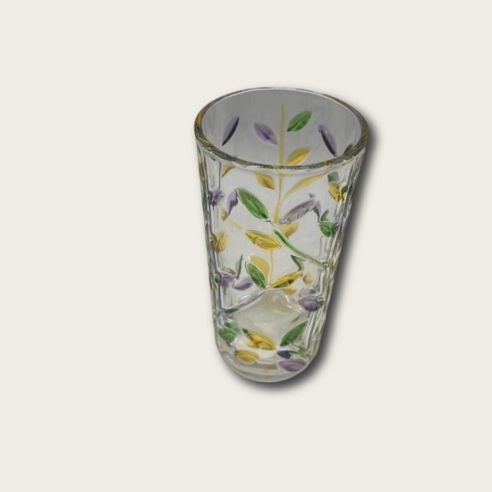 Colorful Green, Purple And Yellow Leaves Glass