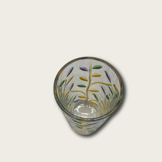 Colorful Green, Purple And Yellow Leaves Glass