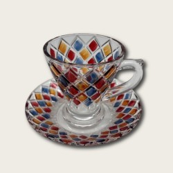 Red Diamond Shaped Glass