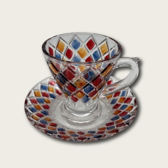 Red Diamond Shaped Glass