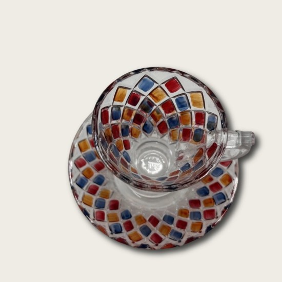 Red Diamond Shaped Glass