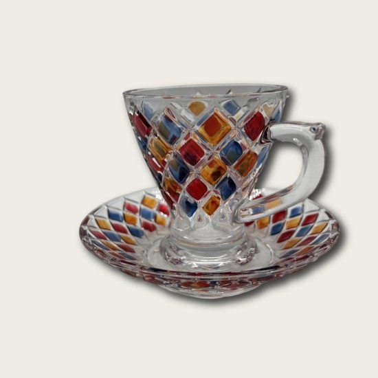 Red Diamond Shaped Glass