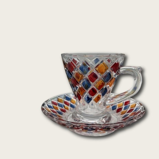 Red Diamond Shaped Glass