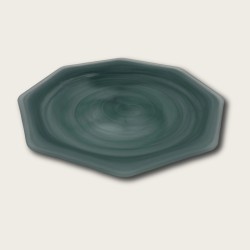 Frosted Green Octagonal Plate