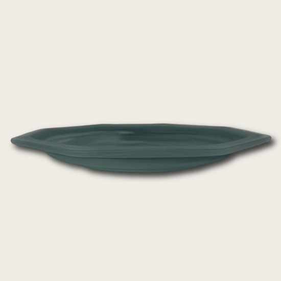 Frosted Green Octagonal Plate
