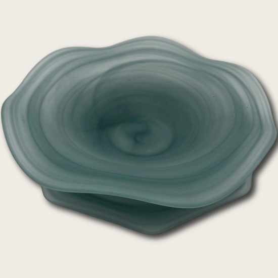 Frosted Green Octagonal Plate