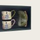 Vintage Oil Painting Coffee Cup And Saucer Set Ceramic Green And Purple Butterfly Double Tall Cup Gift Box Vintage Oil Painting Coffee Cup And Saucer Set Ceramic Green And Purple Butterfly Double Tall Cup Gift Box