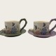 Vintage Oil Painting Coffee Cup And Saucer Set Ceramic Green And Purple Butterfly Double Tall Cup Gift Box Vintage Oil Painting Coffee Cup And Saucer Set Ceramic Green And Purple Butterfly Double Tall Cup Gift Box
