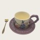 Vintage Oil Painting Coffee Cup And Saucer Set Ceramic Green And Purple Butterfly Double Tall Cup Gift Box Vintage Oil Painting Coffee Cup And Saucer Set Ceramic Green And Purple Butterfly Double Tall Cup Gift Box