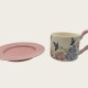 Vintage Oil Painting Coffee Cup And Saucer Set Ceramic Green And Pink Butterfly Double Tall Cup Gift Box Vintage Oil Painting Coffee Cup And Saucer Set Ceramic Green And Pink Butterfly Double Tall Cup Gift Box