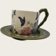 Vintage Oil Painting Coffee Cup And Saucer Set Ceramic Green And Pink Butterfly Double Tall Cup Gift Box Vintage Oil Painting Coffee Cup And Saucer Set Ceramic Green And Pink Butterfly Double Tall Cup Gift Box