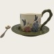Vintage Oil Painting Coffee Cup And Saucer Set Ceramic Green And Pink Butterfly Double Tall Cup Gift Box Vintage Oil Painting Coffee Cup And Saucer Set Ceramic Green And Pink Butterfly Double Tall Cup Gift Box