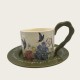Vintage Oil Painting Coffee Cup And Saucer Set Ceramic Green And Pink Butterfly Double Tall Cup Gift Box Vintage Oil Painting Coffee Cup And Saucer Set Ceramic Green And Pink Butterfly Double Tall Cup Gift Box