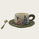Vintage Oil Painting Coffee Cup And Saucer Set Ceramic Green And Pink Butterfly Double Cup Gift Box Vintage Oil Painting Coffee Cup And Saucer Set Ceramic Green And Pink Butterfly Double Cup Gift Box