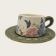 Vintage Oil Painting Coffee Cup And Saucer Set Ceramic Green And Pink Butterfly Double Cup Gift Box Vintage Oil Painting Coffee Cup And Saucer Set Ceramic Green And Pink Butterfly Double Cup Gift Box