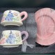 Vintage Oil Painting Coffee Cup And Saucer Set Ceramic Pink And Purple Butterfly Double Cup Gift Box Vintage Oil Painting Coffee Cup And Saucer Set Ceramic Pink And Purple Butterfly Double Cup Gift Box