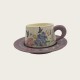 Vintage Oil Painting Coffee Cup And Saucer Set Ceramic Pink And Purple Butterfly Double Cup Gift Box Vintage Oil Painting Coffee Cup And Saucer Set Ceramic Pink And Purple Butterfly Double Cup Gift Box