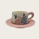 Vintage Oil Painting Coffee Cup And Saucer Ceramic Pink Butterfly Cup Gift Box Vintage Oil Painting Coffee Cup And Saucer Ceramic Pink Butterfly Cup Gift Box