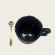 Black Ceramic Coffee Tall Cup With Flowers Black Ceramic Coffee Tall Cup With Flowers