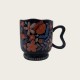 Black Ceramic Coffee Tall Cup With Flowers Black Ceramic Coffee Tall Cup With Flowers