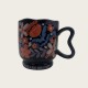 Black Ceramic Coffee Tall Cup With Flowers Black Ceramic Coffee Tall Cup With Flowers