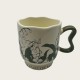 Green Ceramic Coffee Tall Cup With Flowers Green Ceramic Coffee Tall Cup With Flowers