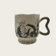 Green Ceramic Coffee Tall Cup With Flowers Green Ceramic Coffee Tall Cup With Flowers