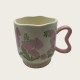 Pink Ceramic Coffee Tall Cup With Flowers Pink Ceramic Coffee Tall Cup With Flowers
