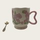 Pink Ceramic Coffee Tall Cup With Flowers Pink Ceramic Coffee Tall Cup With Flowers