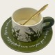 Delicate Flower Green Ceramic Coffee Cup And Saucer Set Delicate Flower Green Ceramic Coffee Cup And Saucer Set