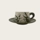 Delicate Flower Green Ceramic Coffee Cup And Saucer Set Delicate Flower Green Ceramic Coffee Cup And Saucer Set