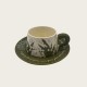 Delicate Flower Green Ceramic Coffee Cup And Saucer Set Delicate Flower Green Ceramic Coffee Cup And Saucer Set