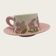Delicate Flower Pink Ceramic Coffee Cup And Saucer Set